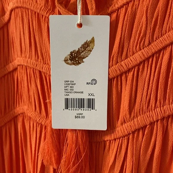 NWT Jrs sizing Chelsea & Violet orange summer dress - true Oklahoma State Orange - Picture 4 of 7